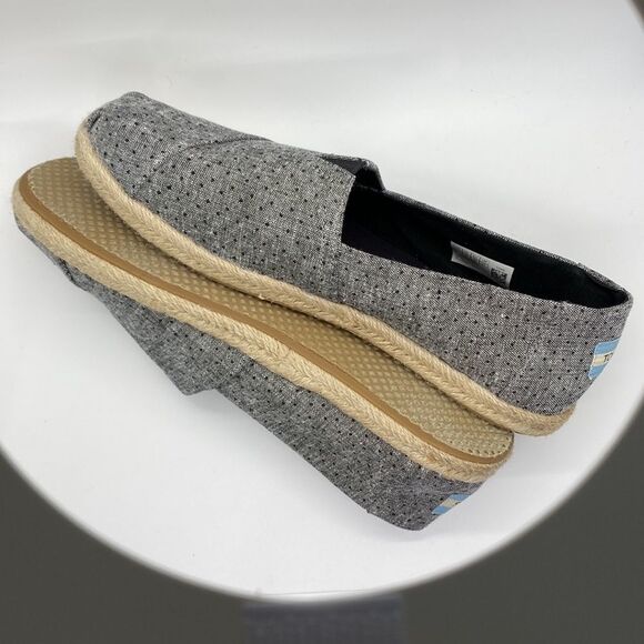 Tom's Classic Espadrille, Gray with Black Dots, size 10 - Picture 7 of 9